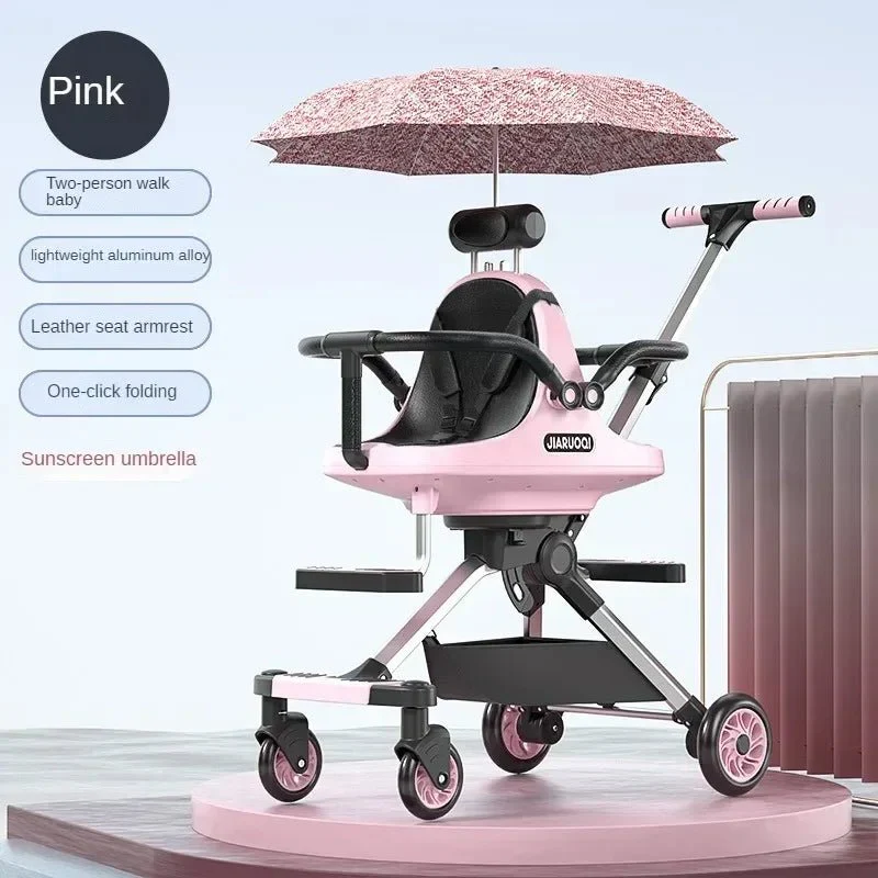 Poussette Double Haute Vue – Twin Stroller Pliable – Image 5