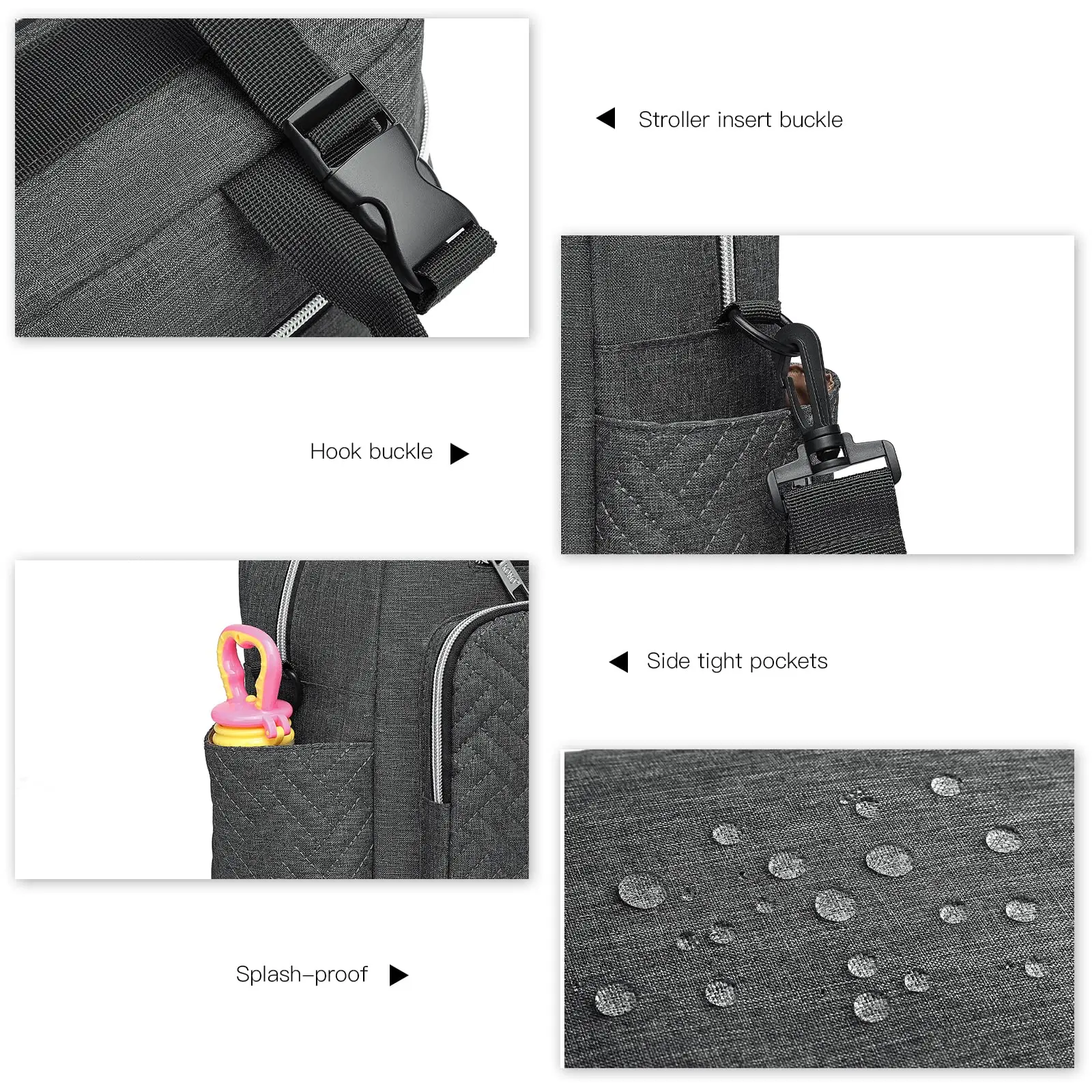 Sac Maternite Pratique Quilté Poches Isothermes – Image 3