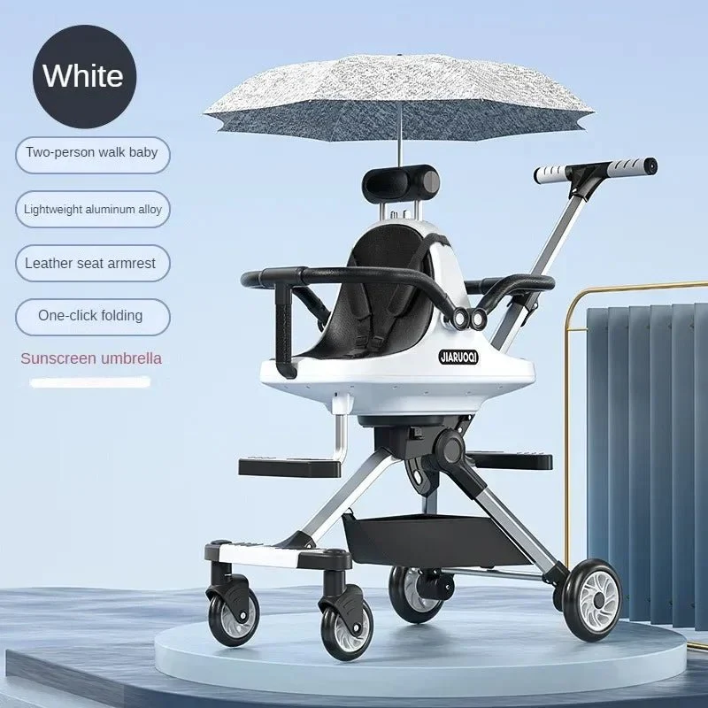 Poussette Double Haute Vue – Twin Stroller Pliable – Image 7