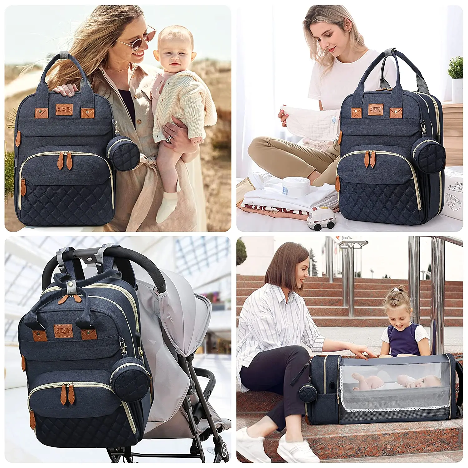 Sac à Langer 3-en-1 avec Lit Bébé Intégré – Image 5