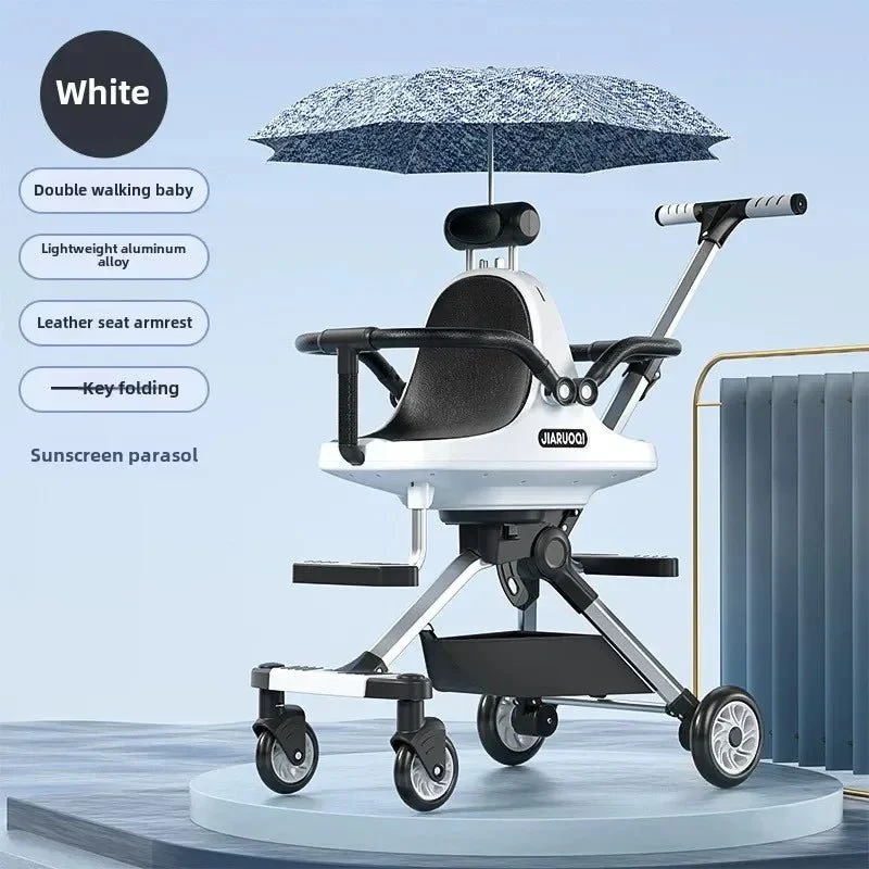 Poussette Double Haute Vue – Twin Stroller Pliable – Image 9
