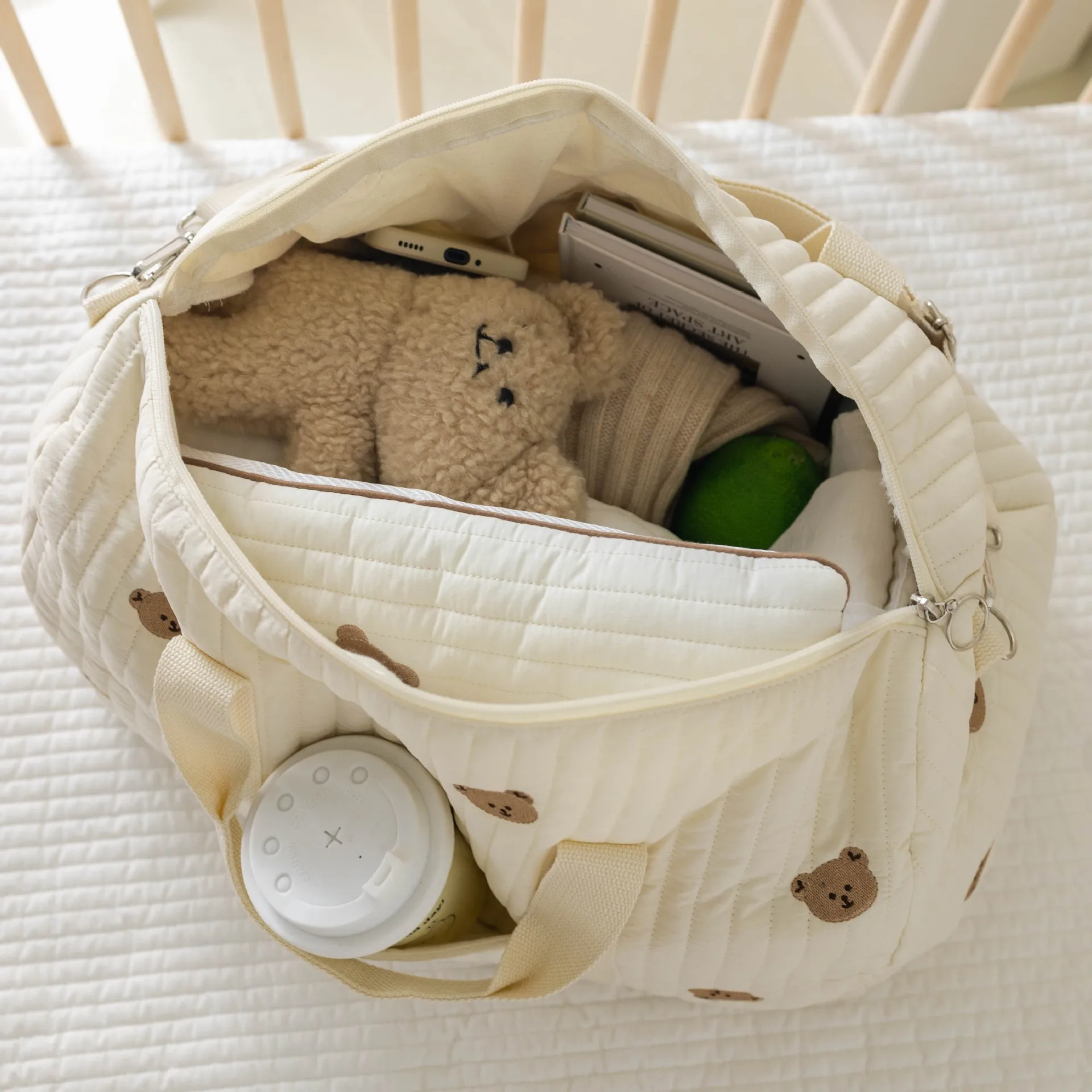 Sac Maternite Fourre-tout Voyage Imprimé Coton – Image 2