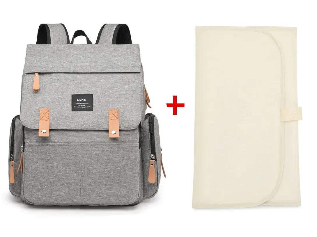 sac à dos à langer gris pour maman – Image 2