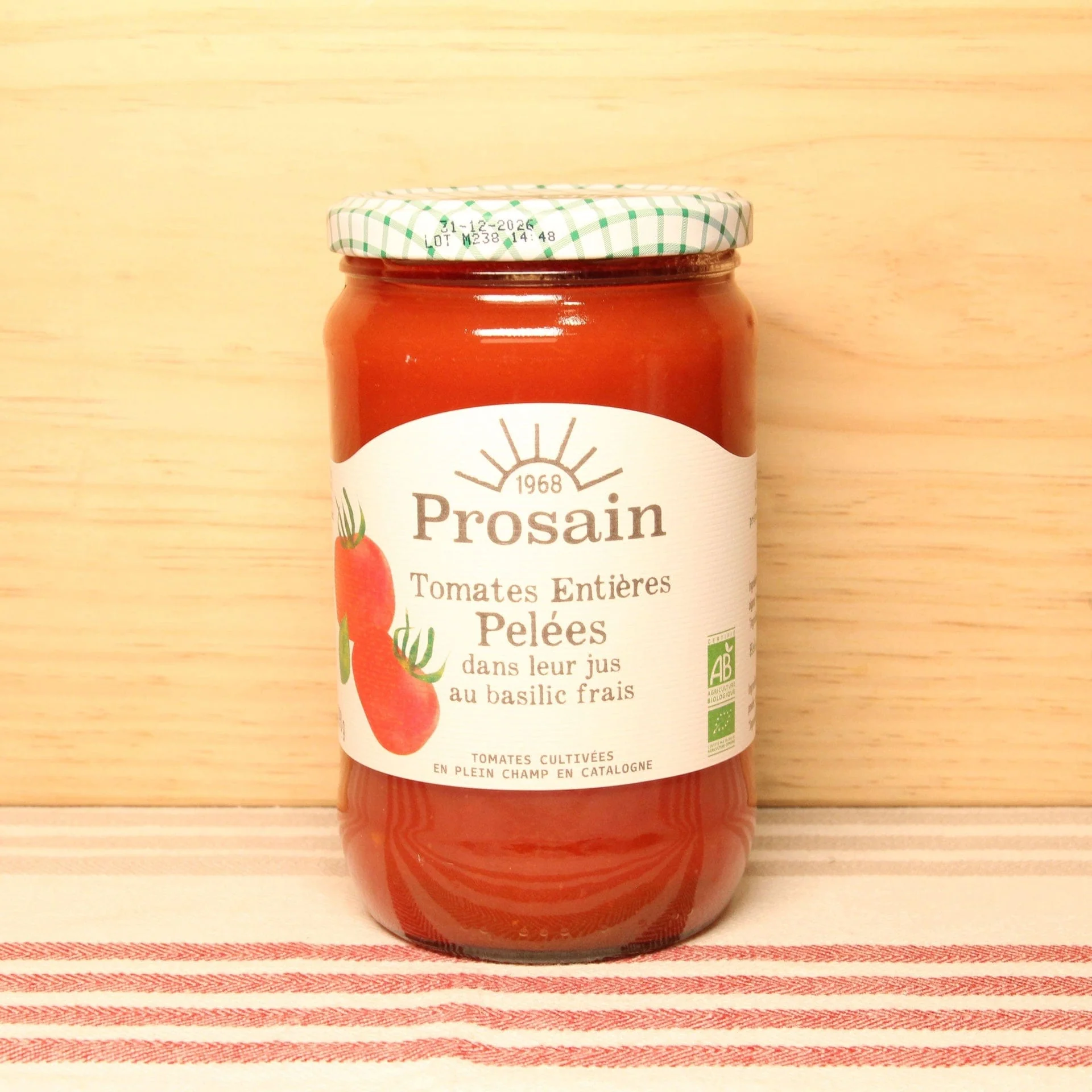 Tomates entières pelées au basilic BIO - 660g